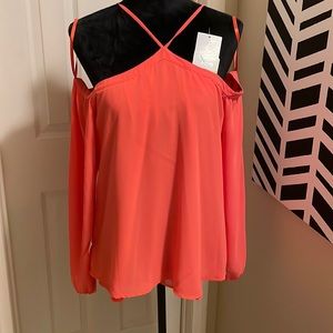 Coral off the shoulder blouse